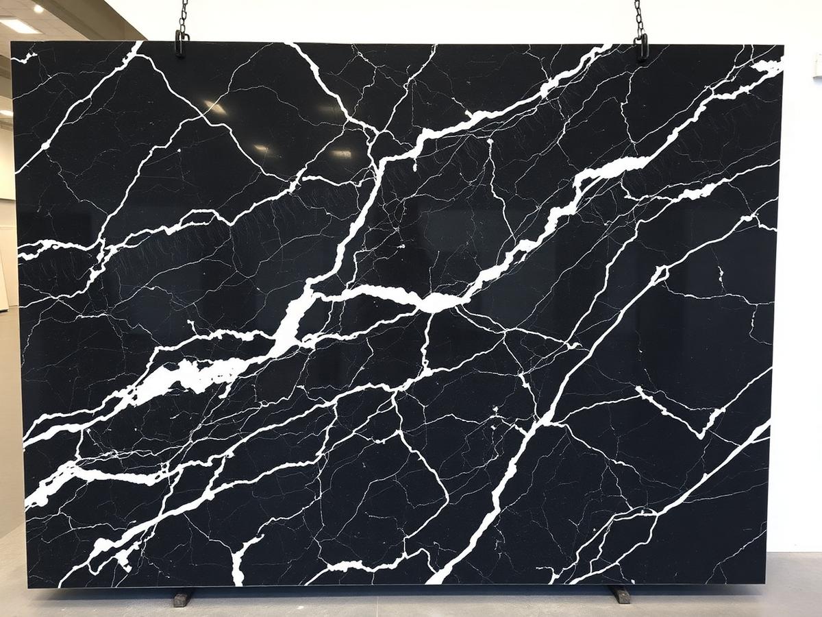 Nero Marquina marble slab